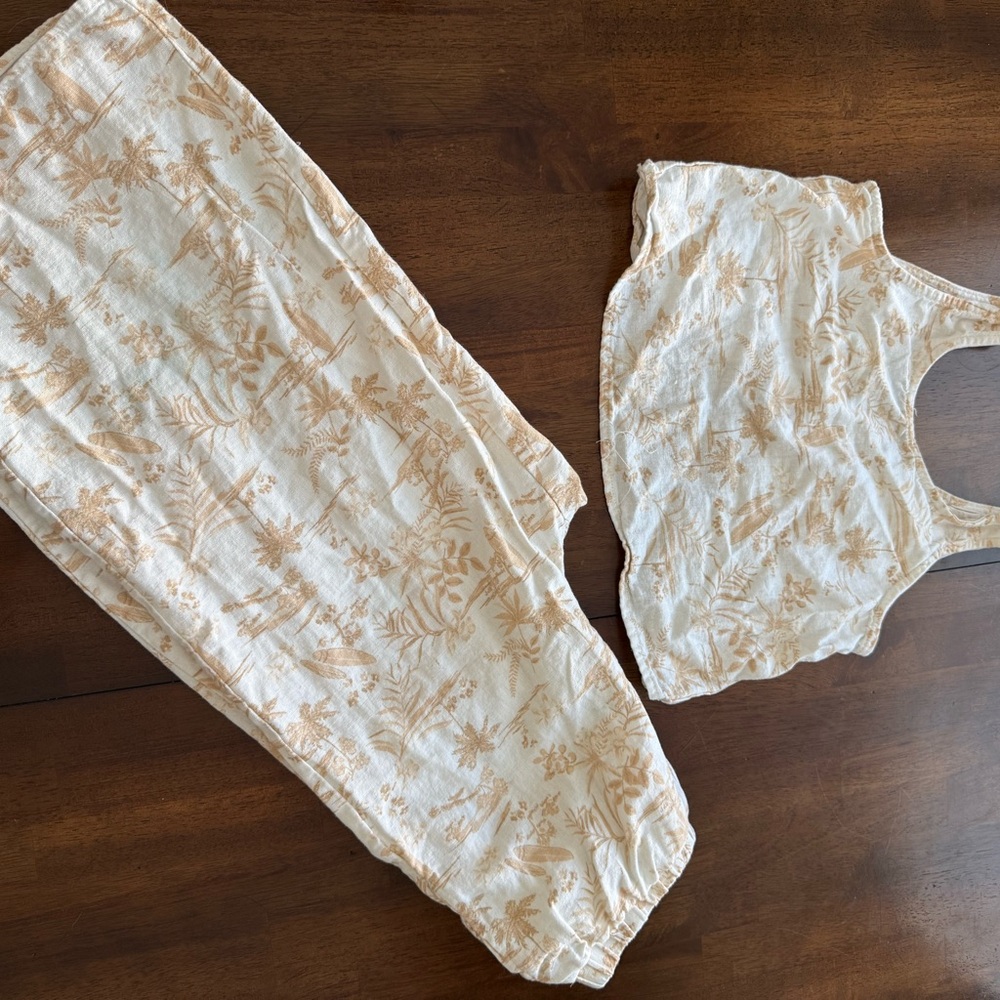 Franki Floral Linen Top and pants set
